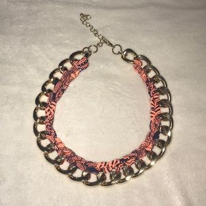 Orange/navy/gold necklace from forever 21